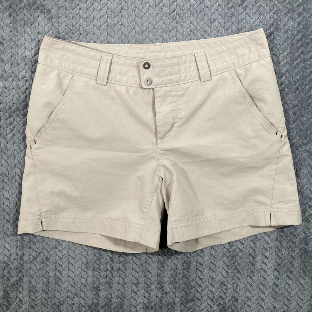 Columbia Shorts Women 6 Titanium Omni-Dry Khaki Beige Cargo Outdoor
